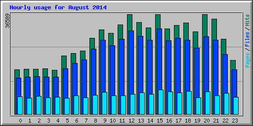 Hourly usage for August 2014