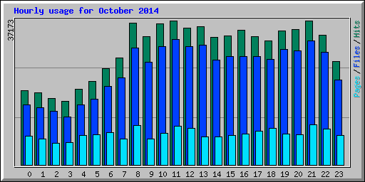 Hourly usage for October 2014