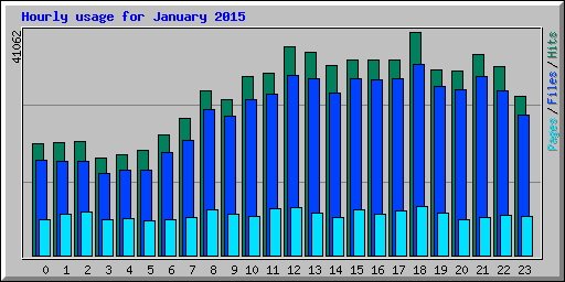Hourly usage for January 2015