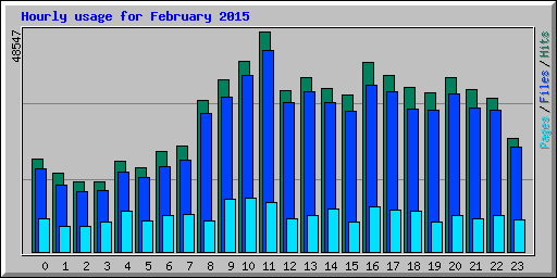 Hourly usage for February 2015