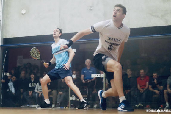 Rory Stewart and James Willstrop on court in Lagord
