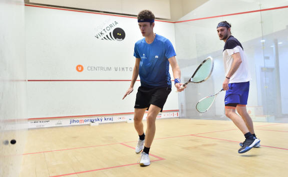 Martin Svec and Bernat Jaume in action during the opening round of the Czech Open