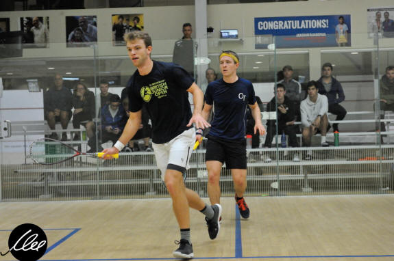 George Crowne in action against Michael McCue in the quarters in St Catharines