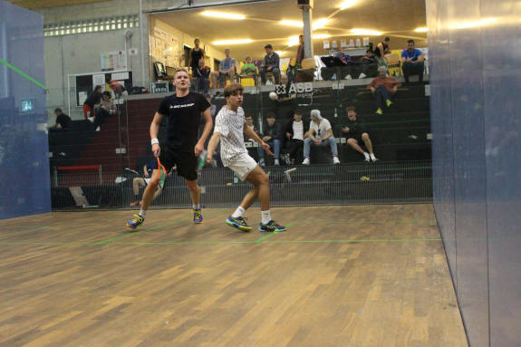 Louai Hafez in action at the Swiss Open