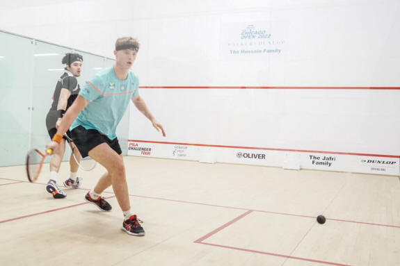 Sam Todd on court during his Life Time Chicago Open second round match with Leonel Cardenas