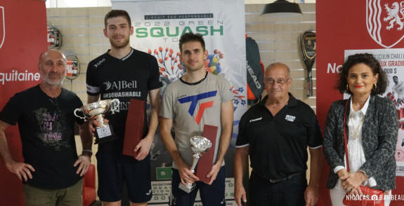 Rory Stewart and Benjamin Aubert at the prize giving ceremony for the PSA Bordeaux Gradignan