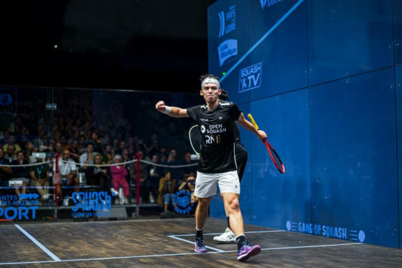 Victor Crouin celebrates after making the semis in Nantes