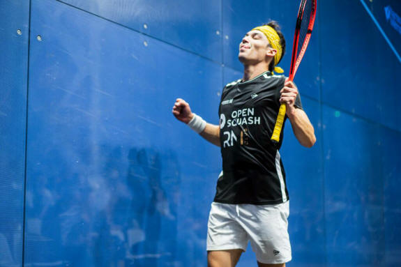 Victor Crouin celebrates reaching a third consecutive final on Tour