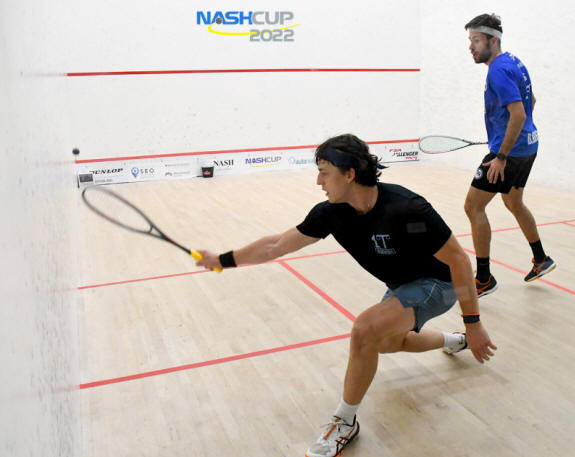 Nick Sachvie on court with Diego Gobbi