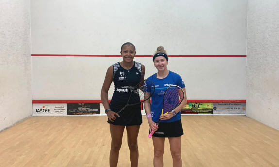 Asia Harris and Alison Thomson ahead of the final in Canterbury