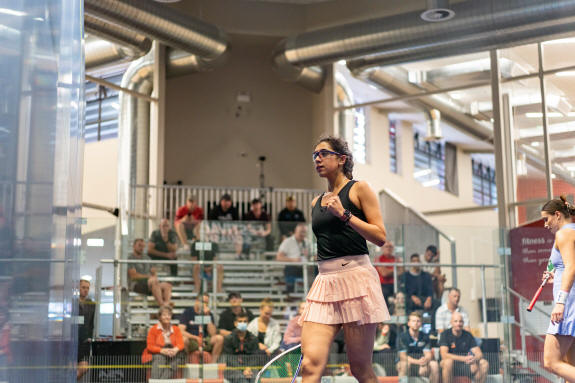 Malak Khafagy in action in New Zealand in November 2022