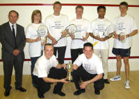 The Champions with Norman Astbury, England Squash VP