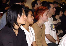 Sharon Wee, Nicol David & Annelize Naude watch the final ...