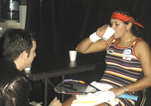 David Campion advises Cassie during the British Nationals ...