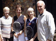: Linda (left) and Sarah pictured outside the Karen Country Club 