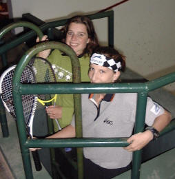 Natalie & Sabine entering the showcourt at Lima's Terrazas Club